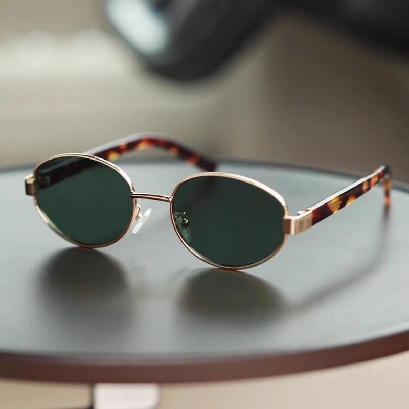 Retro Money Style Metal Oval Sunglasses Women 2026 New Sunscreen UV Protection Hong Kong