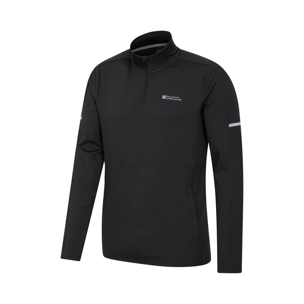 Mountain Warehouse Мужской базовый флисовый пуловер с молнией на половину из переработанных материалов