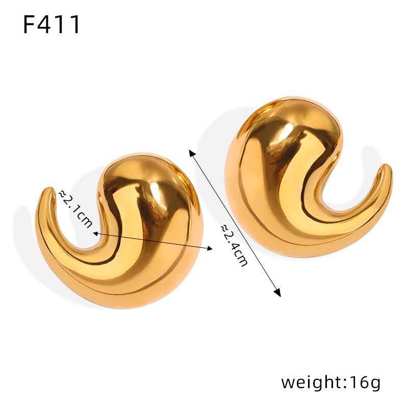 Премиальный дизайн, пухлые серьги-капли, покрытые 18-каратным золотом, текстурированные глянцевые застежки, модные геометрические серьги