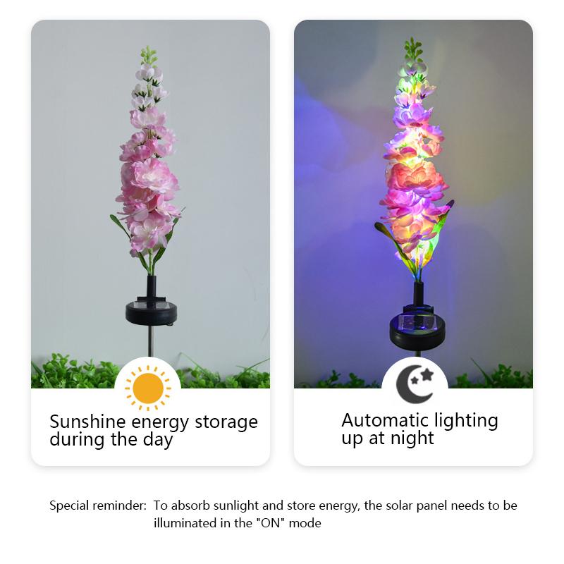 Solar powered hyacinth lamp, outdoor waterproof simulation flower lamp, lawn lamp, courtyard decoration landscape lamp