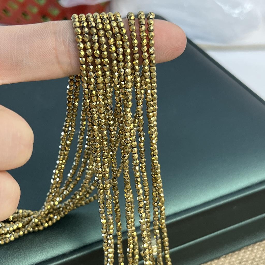 5 нитей, Доступный Иридированный Стеклянный Бисер (Стеклярус) 2 мм / 3 мм, Нить 38 см, Оптом Россыпью Разделительные Бусины для DIY Браслетов, Ожерелий, Браслетов на Ногу