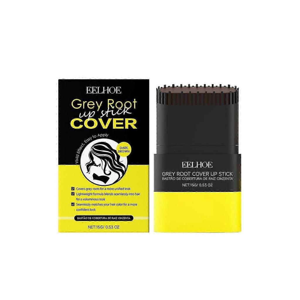 Dark Brown Hair Root Touch-Up Stick | Portable, Quick Grey Coverage for Natural, Fluffy Hairstyles | Easy, Safe, Travel-Friendly Hair Color Solution