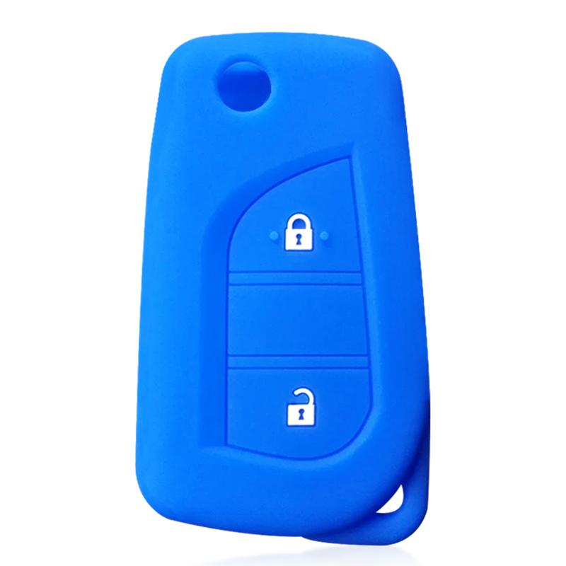 2buttons Key Case Cap for Toyota Yaris Rav 4 2016 2017 2018 Folding Cover for PEUGEOT 108 for Citroen C1 2019 Car Accessories