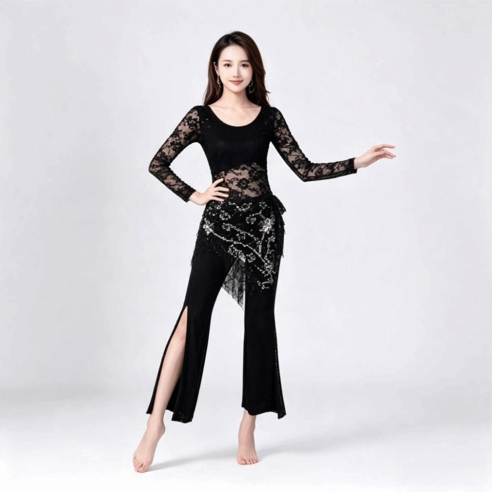 Triangle Shape Dance Waist Chain Mesh Fabric Tassel Hip Scarf Belly Dance Performance