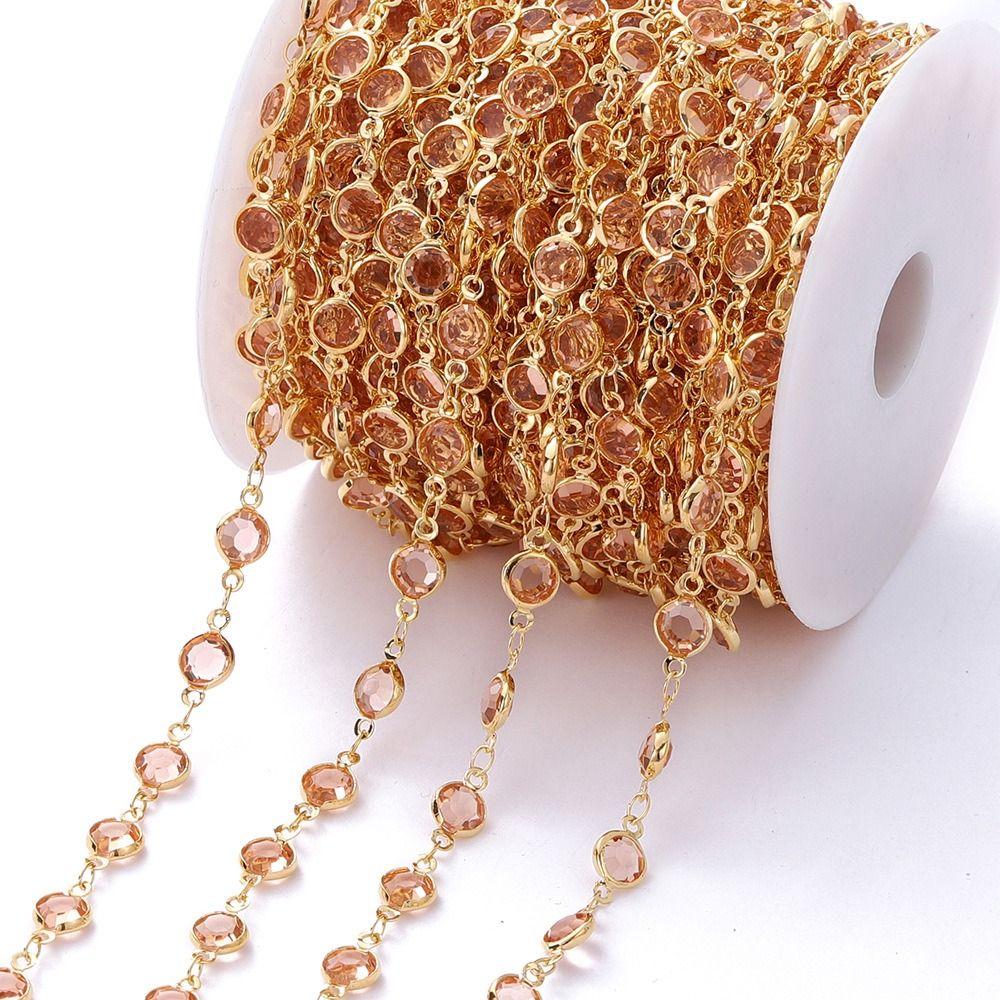 Shiny Necklace Chain Crystal Beads Beaded Making 1Meter Crystal Beads Chains