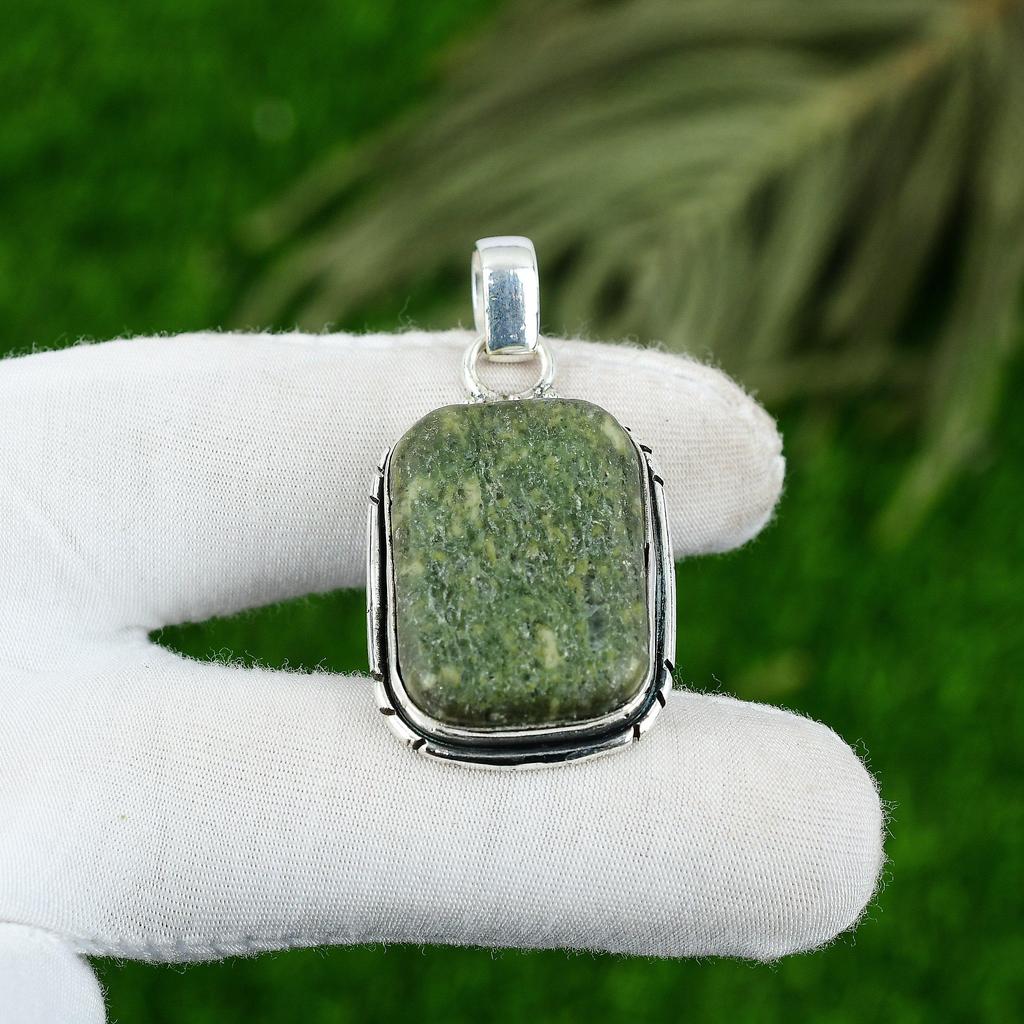 Radiant Gogunjula Stone 925 Silver Bezel Wedding Birthday Boho Pendant Jewelry
