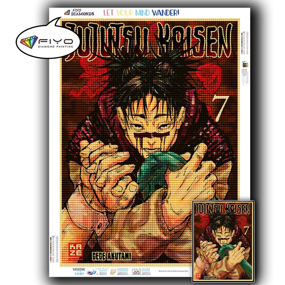 5D DIY Алмазная вышивка Аниме Дзюдзюцу Кайсен Картина Стразы Алмазная живопись Бумага Винтаж Плакат Алмазная мозаика Рукоделие Домашний декор