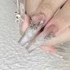 10Pcs Diy Nail Art Decoration 3D Silver Butterfly Shiny Rhinestones Nail Drills For Manicure Design Accessory