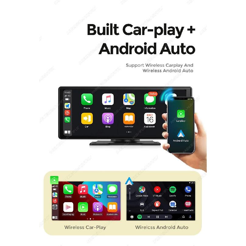 10.26/6.86 inch Touch Screen Universal Car Radio Wireless CarPlay Android AUTO Navigation GPS Multimedia Video Player WiFi DSP