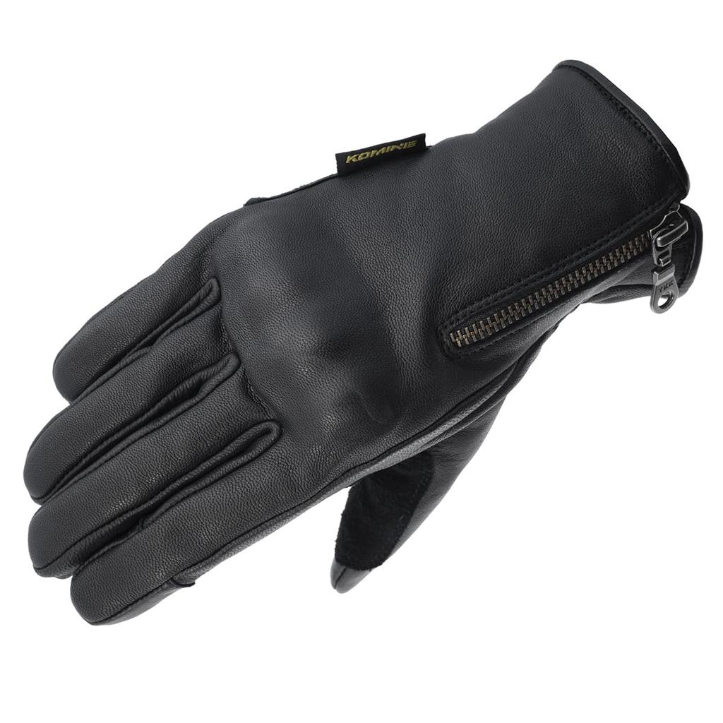 KOMINE Motorcycle Leather Winter Short Gloves Z Size M GK-850 - Series, Black,