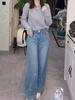 High-Waisted Glitter Rhinestone Jeans for Women - Spring/Autumn 2026 Trendy High-End Straight/Narrow/Wide Leg Style