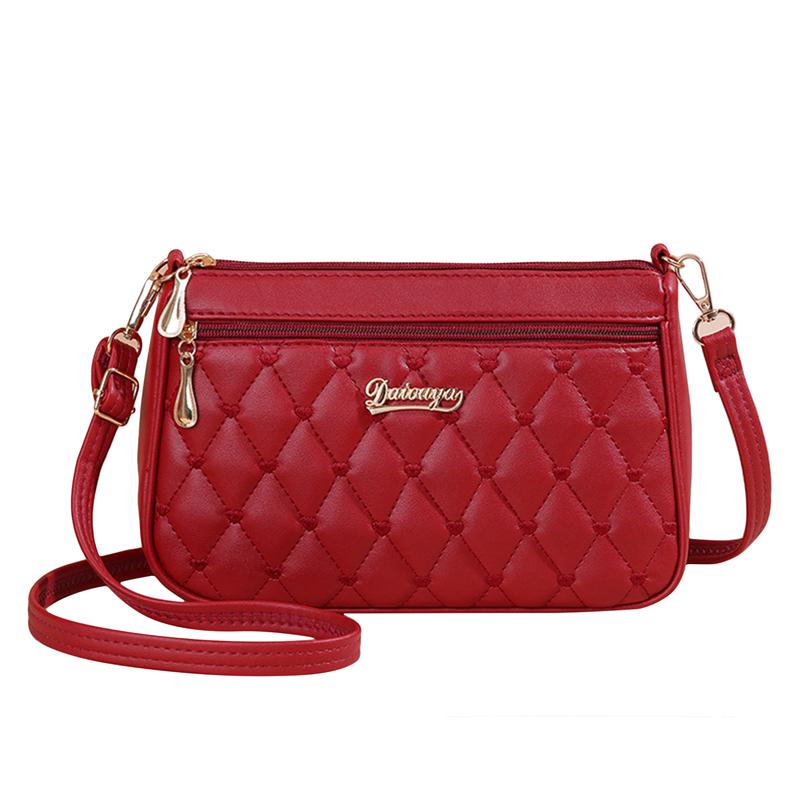 Сумка через плечо из искусственной кожи на молнии, модная сумка на плечо для женщин, большая вместительная вышивка, маленький кошелек