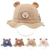 Регулируемая детская панама с мультяшным медведем для мальчиков и девочек, детская солнцезащитная шляпа