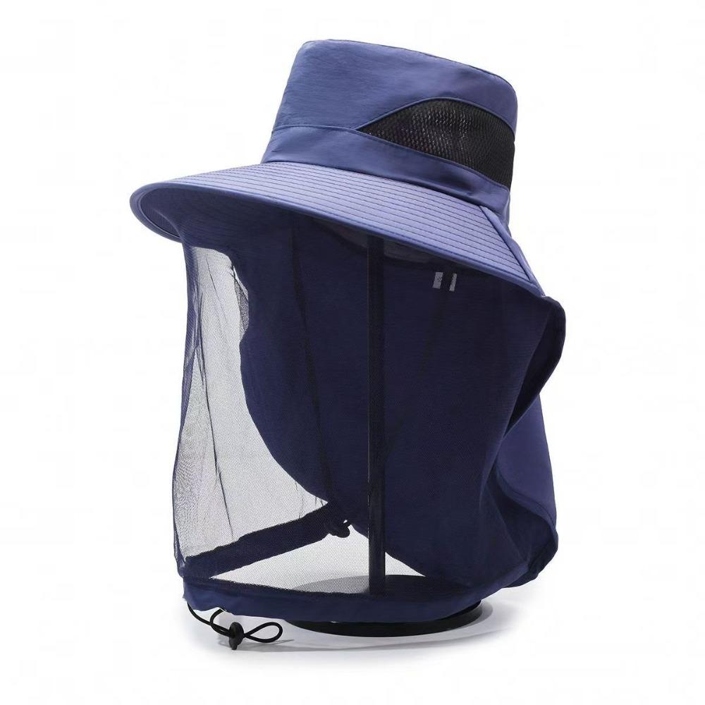 Foldable Net Cover Fisherman Hat Wide Brim Sun Protection Hat Breathable Bee Mosquito Hat Fishing