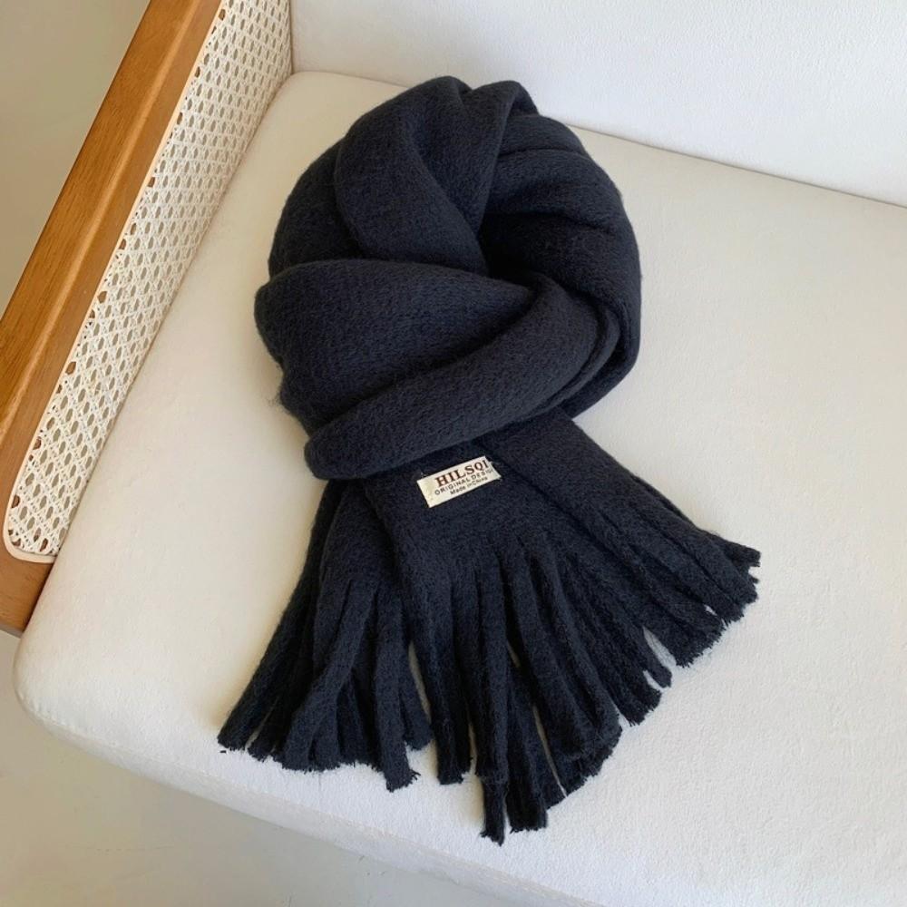 Long Tassel Winter Cashmere Scarves Plush Long Shawl Classic Winter Wool Scarf Autumn Winter