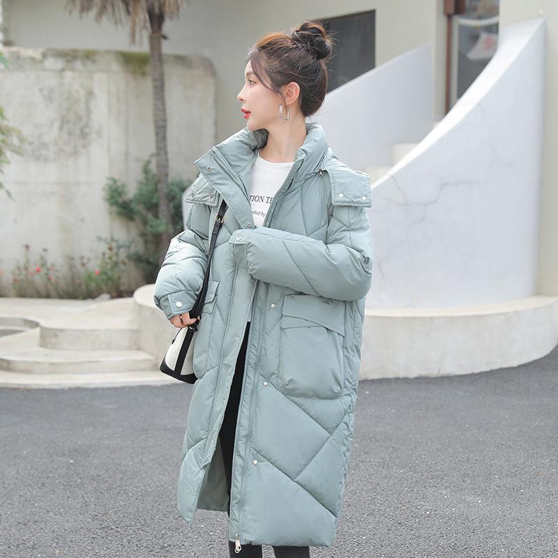 New Winter Loose and Fashionable Hooded Cotton Jacket for Women Mid-length Bread Jacket Over Knee Large Size Cotton Jacket