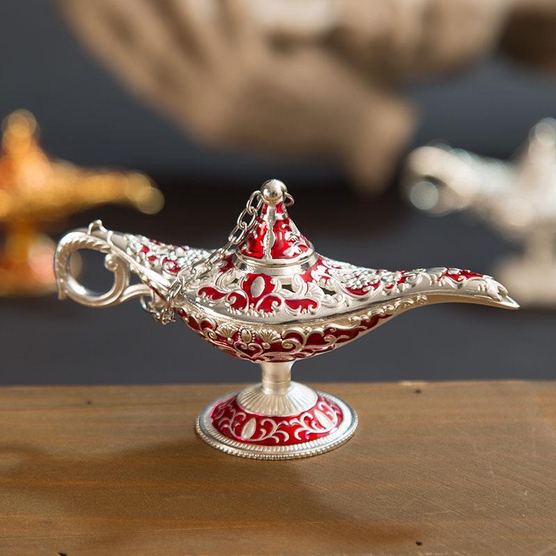 ЕРМАКОВА 12см(4,7")Классические редкие лампы Hollow Legend Aladdin Magic Genie для благовоний, ретро-лампы Wishing Oil Lamp для домашнего декора, подарок