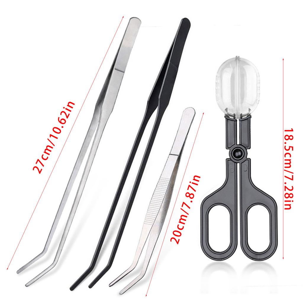 Рептилии Кормовые щипцы Зажим Длинный Нескользящий Инструмент для ловли Нержавеющая сталь для безопасного обращения с кормом для питомцев