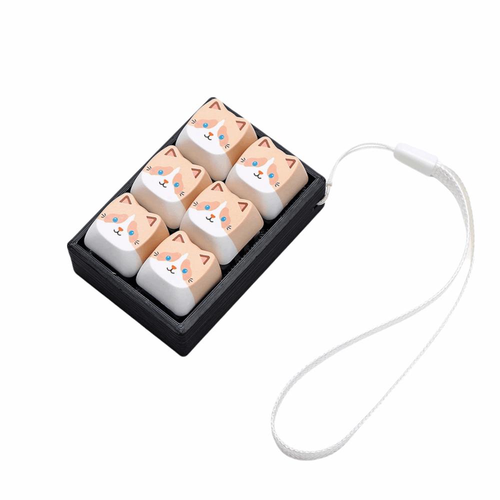 Mechanical Button Anti-stress Fidget Toy Cartoon Backpack Pendant Cat Keycap Keychain Bag Pendant