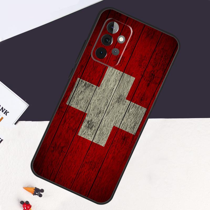 Switzerland Swiss Flag Case For Samsung Galaxy A22 A16 A33 A36 A56 A26 A15 A55 A53 A35 A32 A52 A54 A34 A14 A05 A06