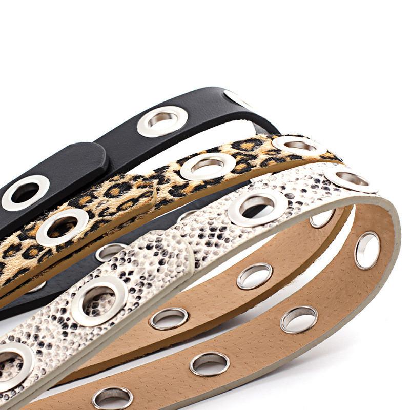 Chic Faux Leather Punk Style Circle Chain Belt With Bold Graphic Elements For Fashionistas
