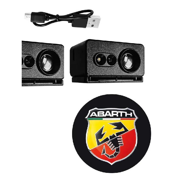 For ABARTH  Light Rechargeable Door Light USB ABARTH Welcome Light Courtesy Lamp For ABARTH1000 SP 124 125 500 600 595 695