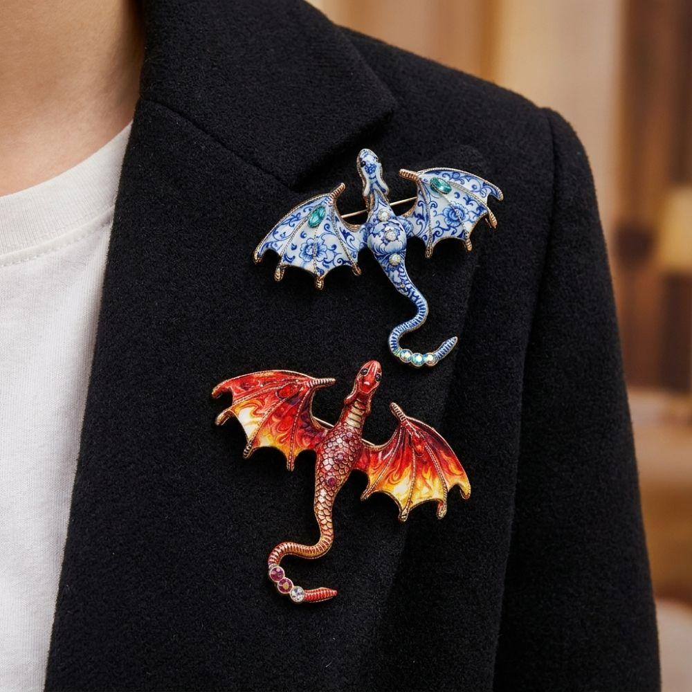 Fantasy Dragon Enamel Flying Dragon Brooch Animal Dragon Brooch for Men and Women