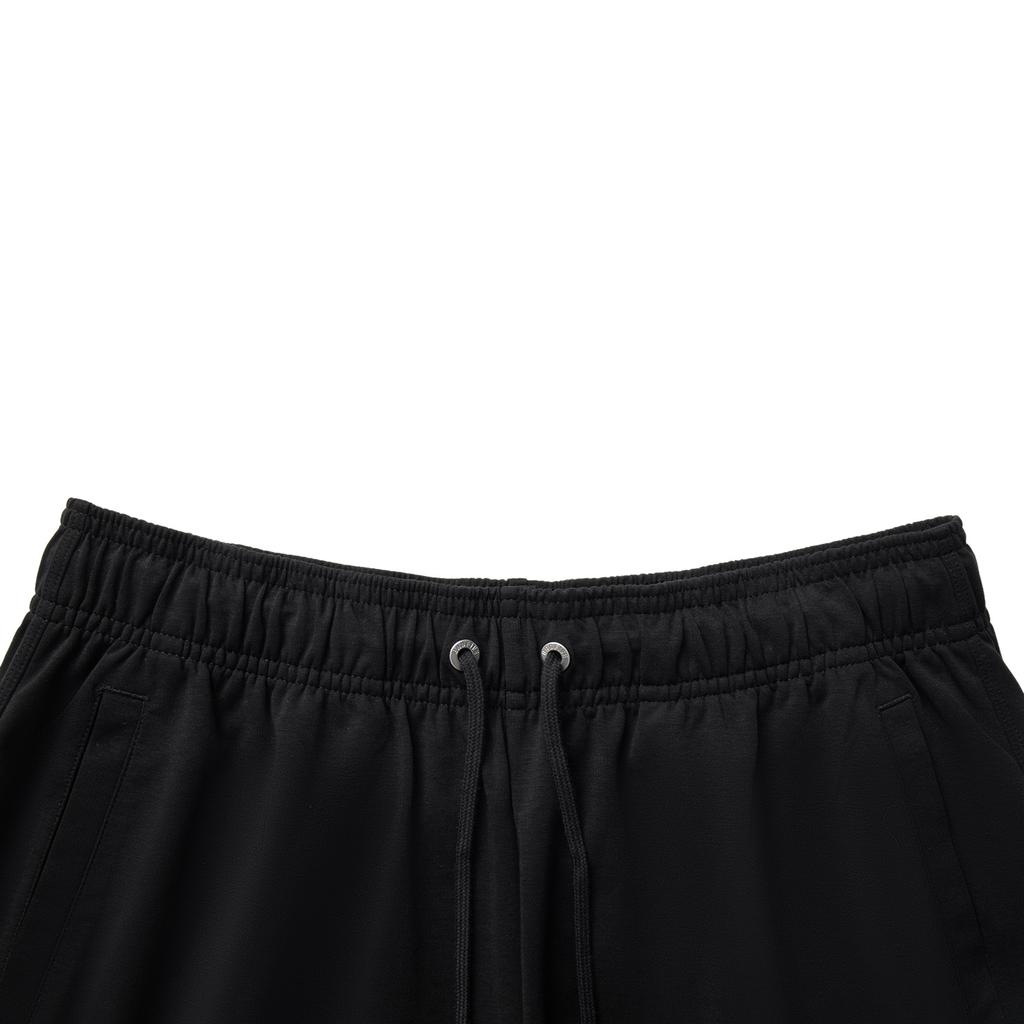 Li Ning Anti-Five Series Comfortable Simple Versatile Letter Mid-Waist Drawstring Straight Loose Knit Sports Pants Men Pants Black AKLV217-4