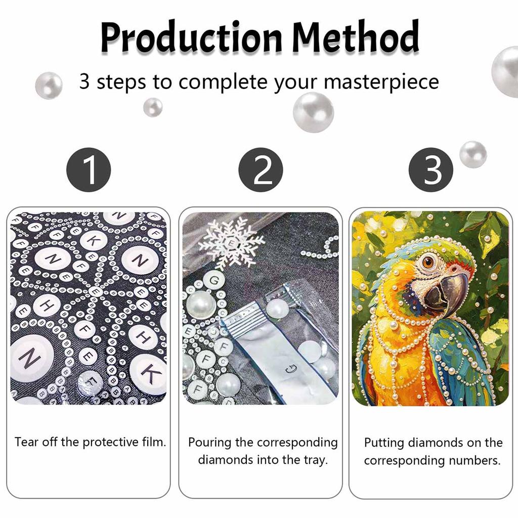 Pearl painting kit tropical macaw parrot DIY home decoration painting