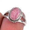 Натуральный Родохрозит Драгоценный Камень 925 Проба Стерлинговое Серебро Ювелирное Кольцо Р.5.5 o6i92