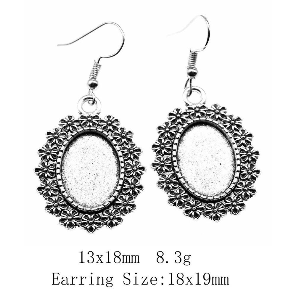 Подарки для женщин Винтажные серьги Овальные серьги-крючки Стеклянный кабошон Основание Подставка Подставка Серьги-подвески и подвески Женские сумки Серьги