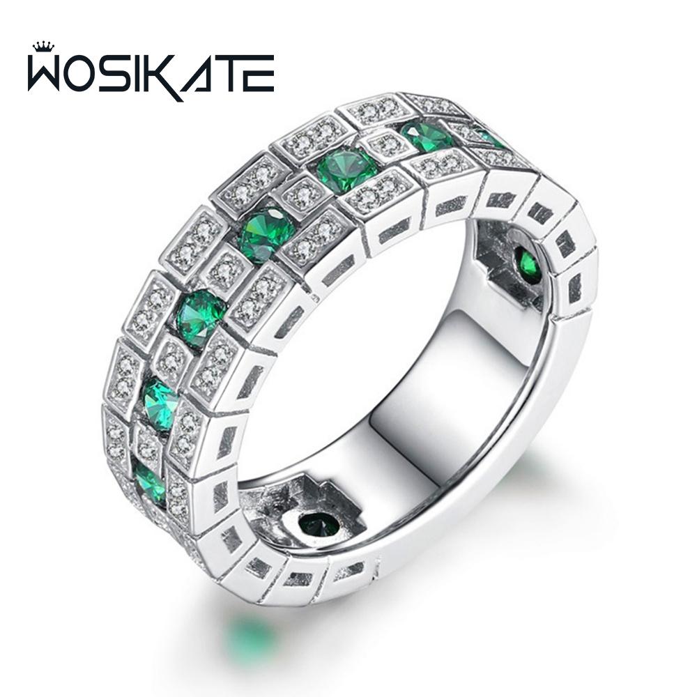 WOSIKATE Модное Доминирующее Изумрудное Мужское Кольцо С Позолотой Модные Ювелирные Изделия Деловое Кольцо Для Мужчин