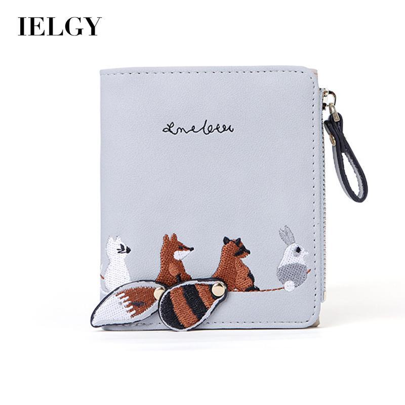 IELGY ins Wallet Female Short Style Korean Version Cute Fresh Folding Mini Trendy Unique Coin Purse