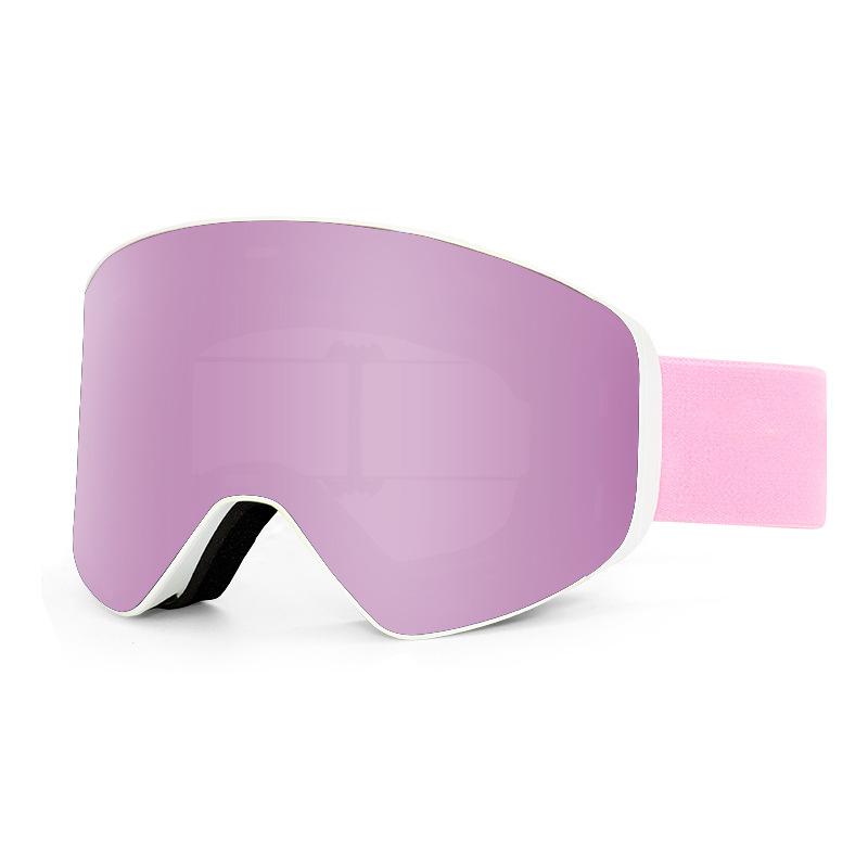 Ski glasses Magnetic snow goggles Women's anti-fog double-layer cylindrical mountaineering ski goggles