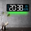 New Creative Wall Clock Simple Large Screen Display Living Room Electronic Clock Ambient Light Multi-function Clock 6658