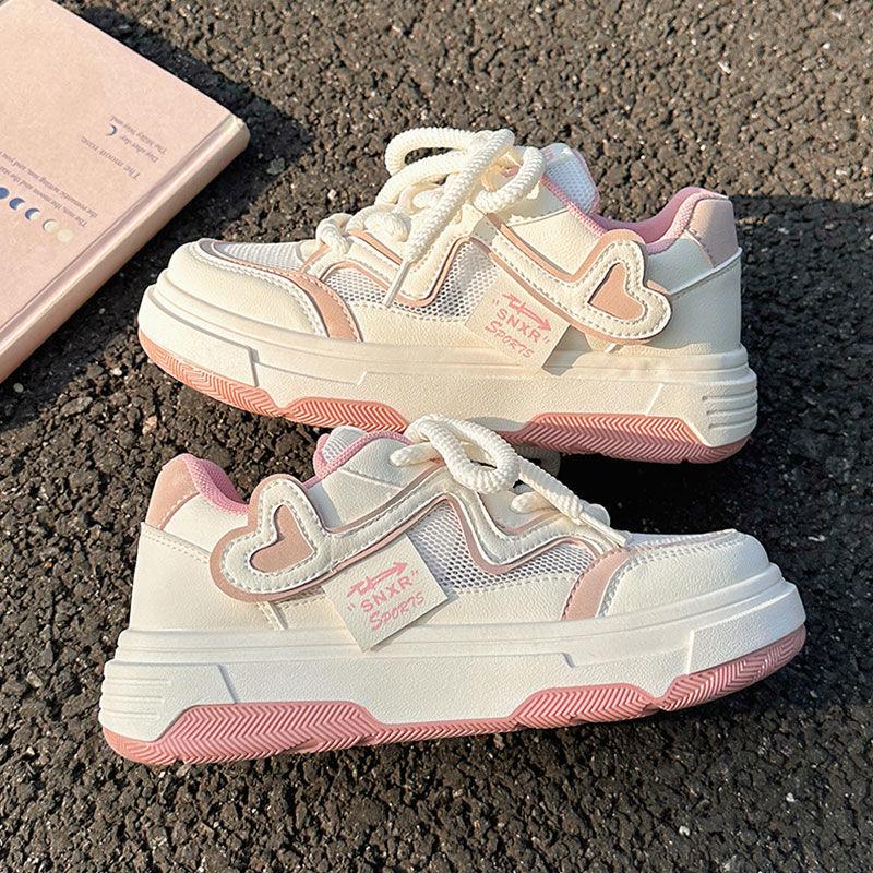 Модные женские кроссовки розовые на платформе женская спортивная обувь женская обувь харадзюку вулканизированная обувь повседневные удобные женские кроссовки