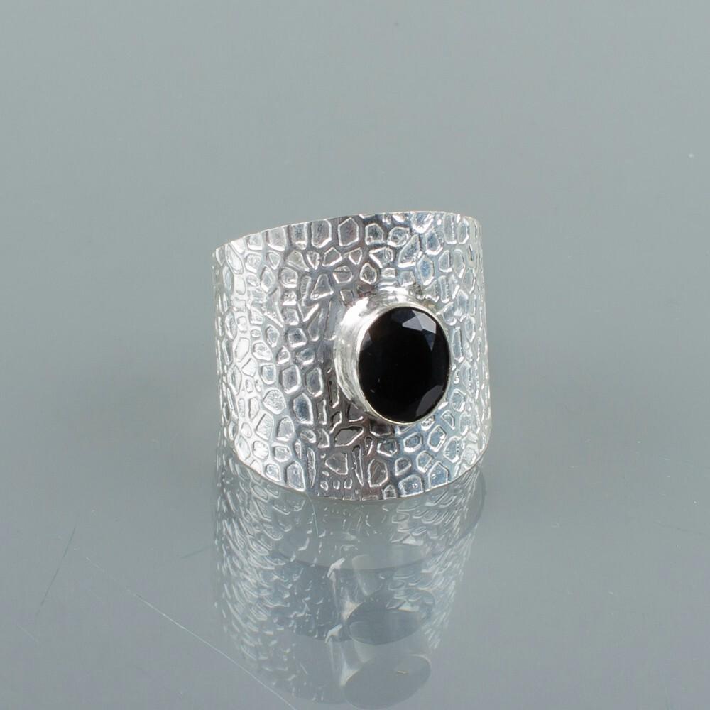 Black Onyx Gemstone 925 Sterling Silver Handcrafted Jewelry Ring Gift For Women RR-17-4