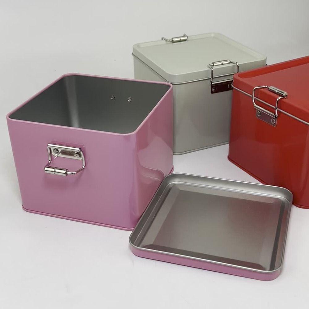 120*120*95мм Металлическая коробка для хранения Разноцветная конфетница Прочная защелка Жестяная коробка Контейнер для денег