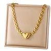 European American Style Heart-shaped Strap Titanium Steel Bracelet Fashionable Versatile Chunky Chain Hip-hop Jewelry