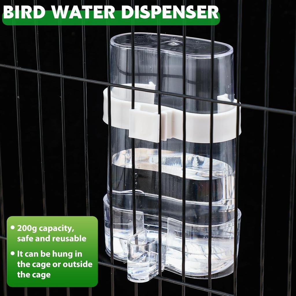 Small automatic bird feeder anti-scattering bird drinker transparent 4 Pack (2 drinkers +2 feeders)
