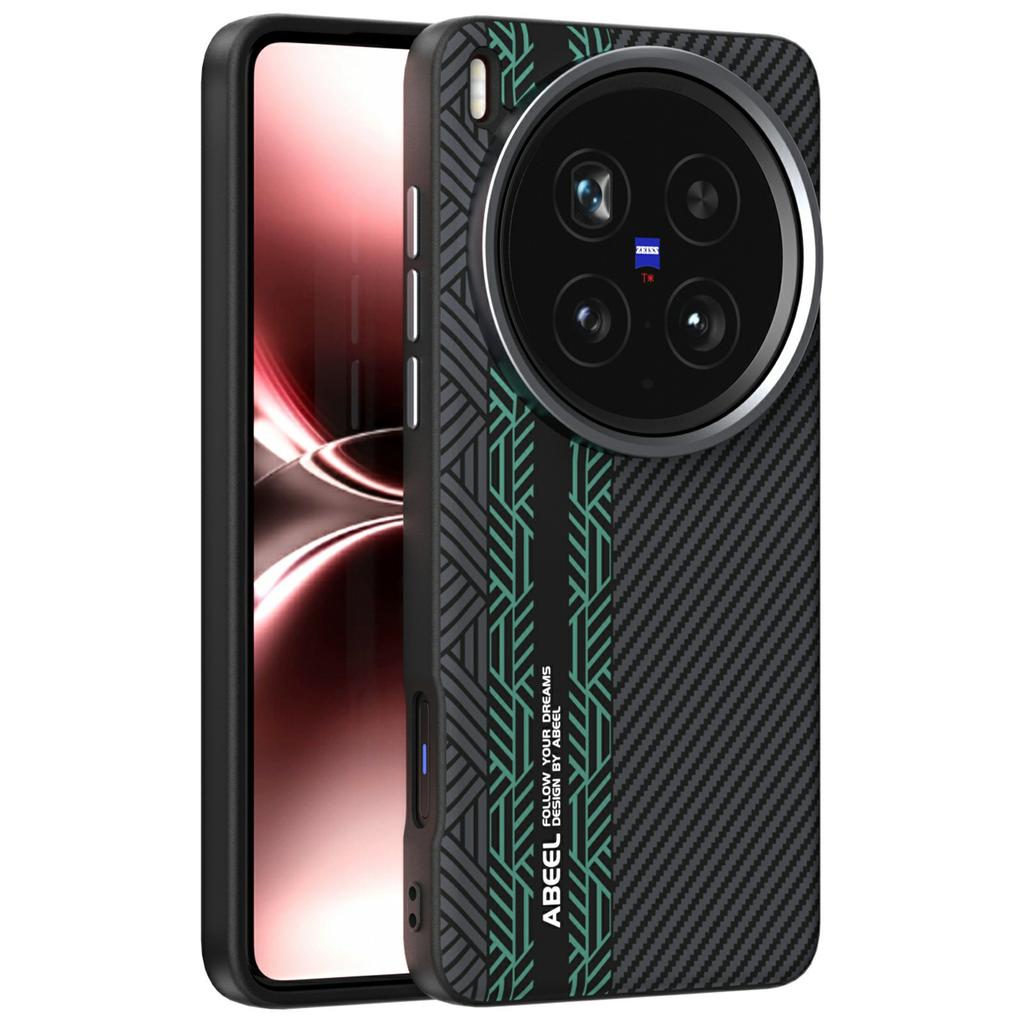 ABEEL For vivo X200 Ultra 5G Magnetic Case PC + TPU + Aluminum Alloy + PU Leather Slim Phone Back Cover