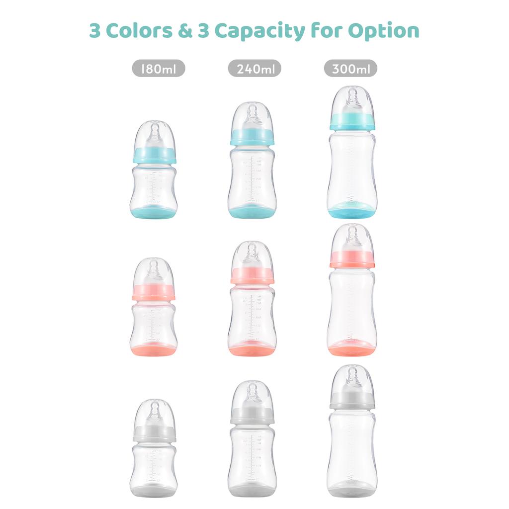 Детские бутылочки с силиконовой соской и крышкой для хранения. Бутылочки для грудного вскармливания для детского питания, полипропиленовое молоко