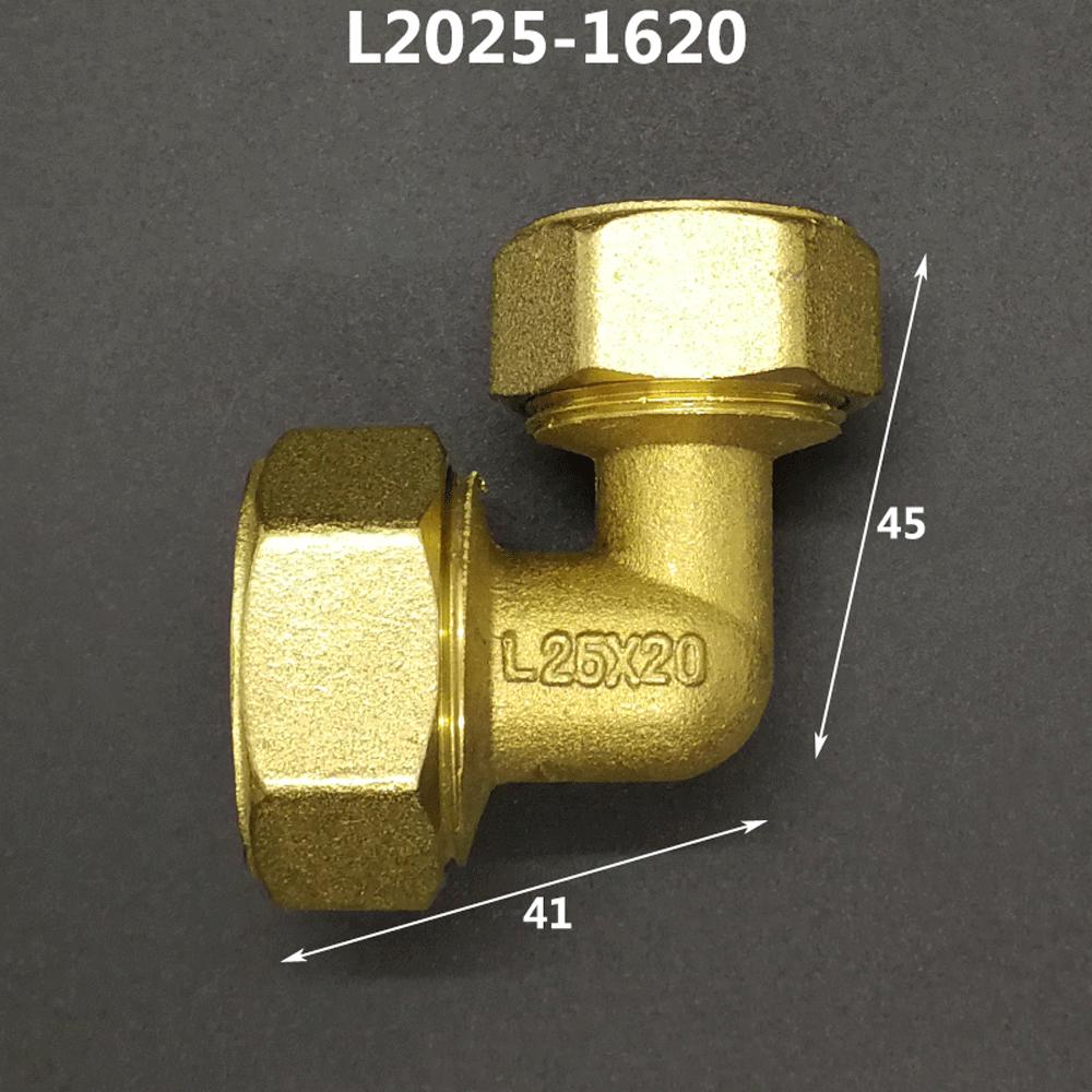 Латунный компрессионный угольник Pex 1216/1418/1620/2026/2632 Фитинг для труб Алюминиево-пластиковые фитинги для напольного отопления