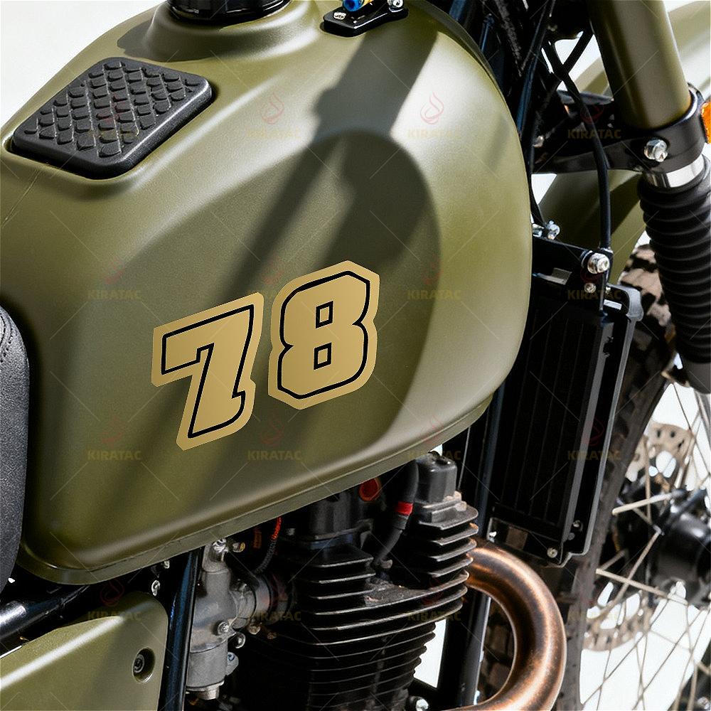 1 шт. Золотые наклейки с номерами для мотоцикла, водонепроницаемые, для бензобака, обтекателя, шлема, окон автомобиля, двери, корпуса скутера, виниловые наклейки