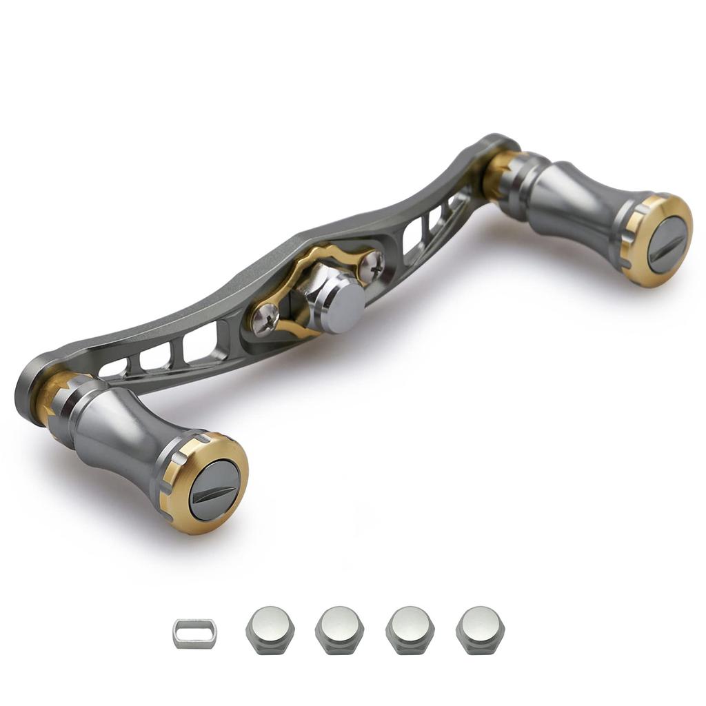 HEIGHTEN 92mm Bait Reel Handle for Shimano Daiwa Abu Garcia General Bait Reel Chess Series (92mm, Gunmetal (Handle)Gunmetal & Pink (Knob)) (320)