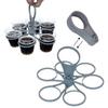 2Pcs Handheld Coffee Cup Holder Grey Coffee Cup Carrier Holder 6 Cup Glass Carousel Holder  Camping