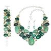 Ювелирное ожерелье и комплект из драгоценных камней хризопраз-малахит 18-20''