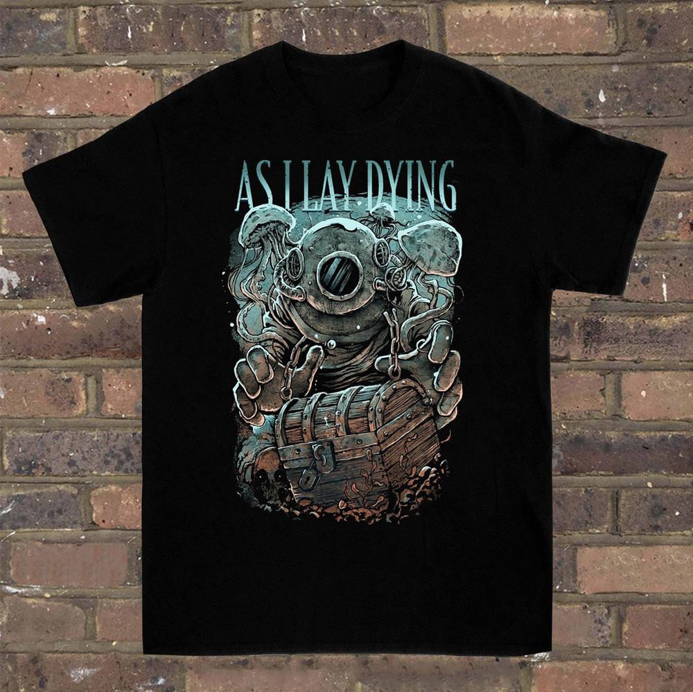 Горячая Новинка Футболка Группы As I Lay Dying Черная Хлопковая Футболка Все Размеры PP532 Унисекс Футболка