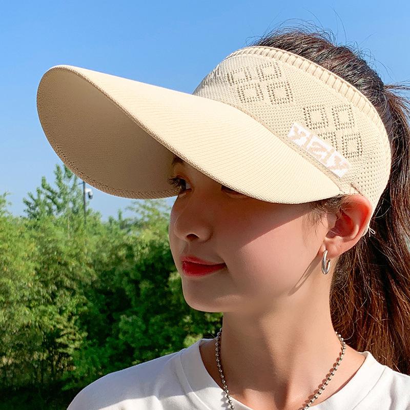 Повседневная женская летняя широкополая шляпа с козырьком от солнца, регулируемая защита от ультрафиолета, складная спортивная кепка с пустым верхом, пляжная кепка, солнцезащитная шляпа