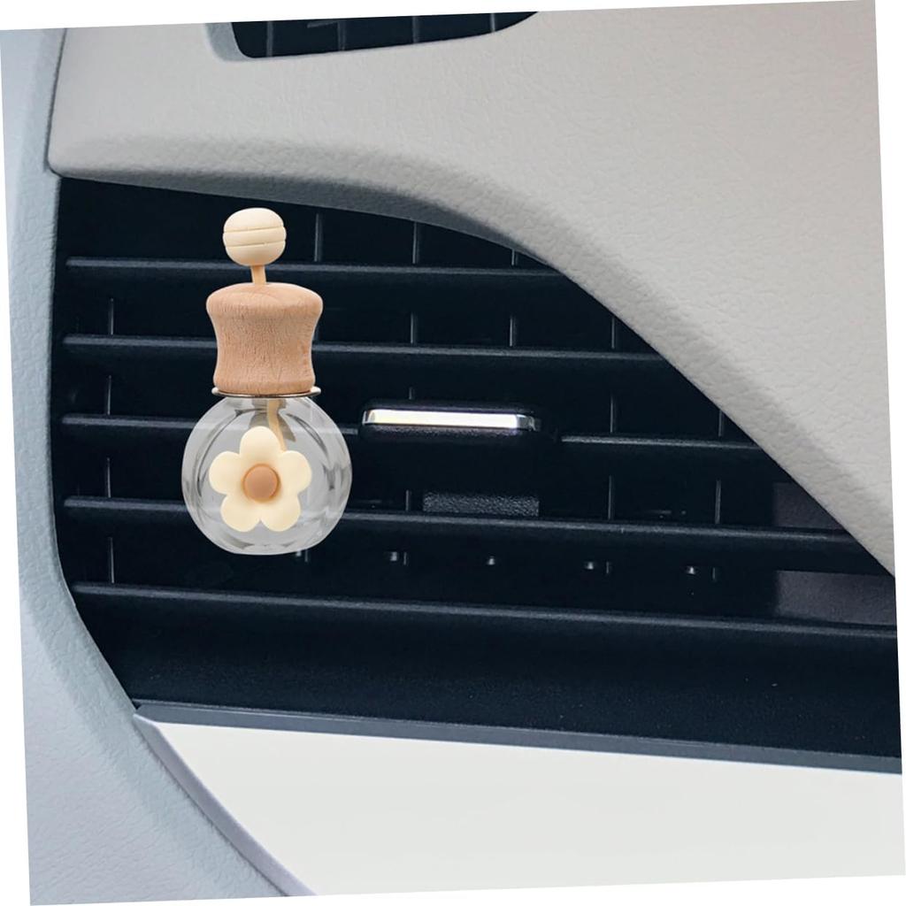 2 шт. Автомобильный диффузор для эфирного масла, бутылка, пустой, прозрачный стеклянный, ароматерапевтический диффузор с деревянной крышкой и вентиляционным зажимом для автомобильного ароматизатора и автомобильного декора, молоко